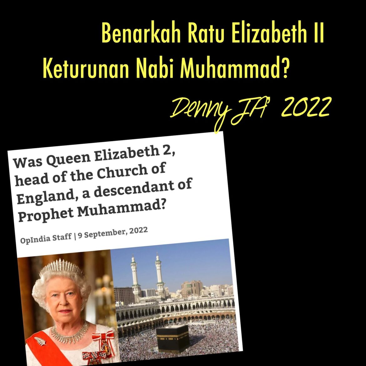 BENARKAH RATU ELIZABETH II KETURUNAN NABI MUHAMMAD