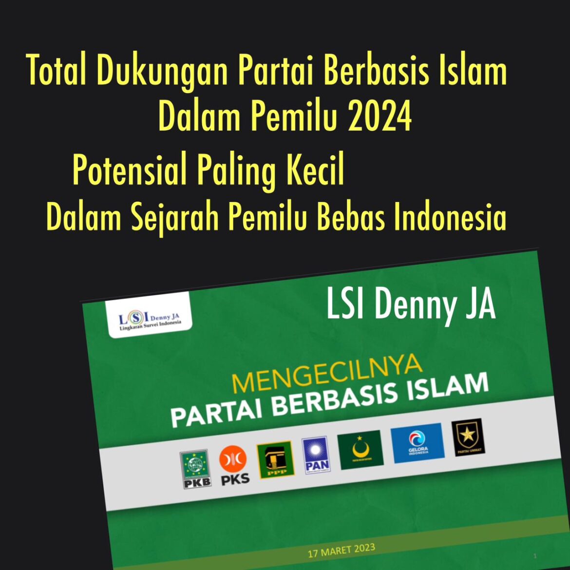 MENGECILNYA  PARTAI BERBASIS ISLAM